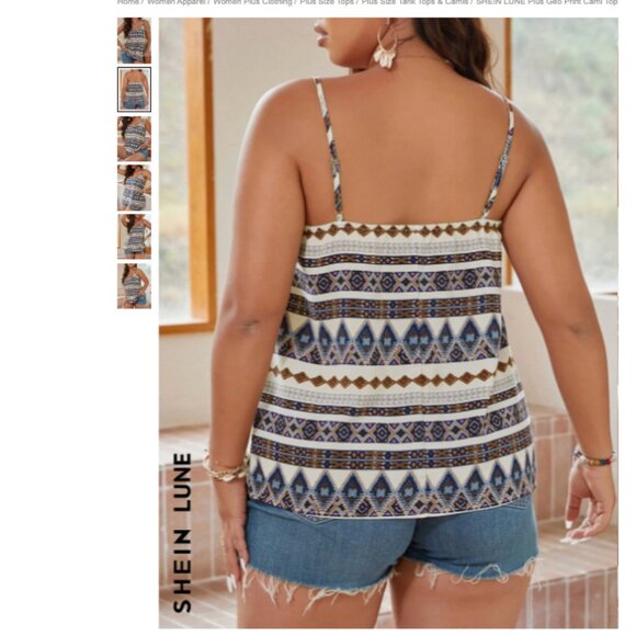Plus Size Geometric Print Cami Top - Picture 2 of 7